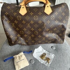 Authentic Louis Vuitton 35 Speedy Monogram Bag